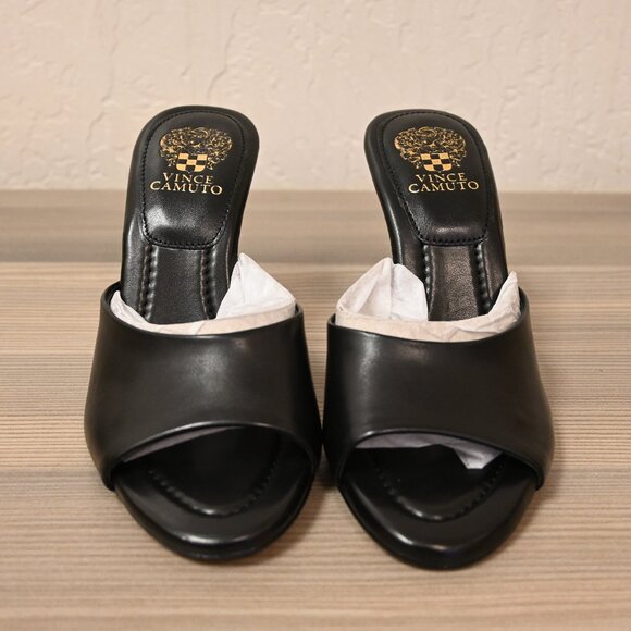 Vince Camuto Black Heeled Mules - Picture 2 of 5